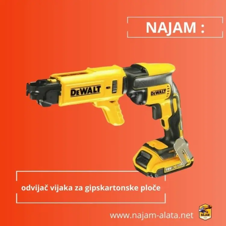 Najam aku odvijača za knauf DeWalt šrauberica